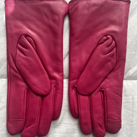 Chico’s Hot Pink Leather Gloves - Picture 3 of 4